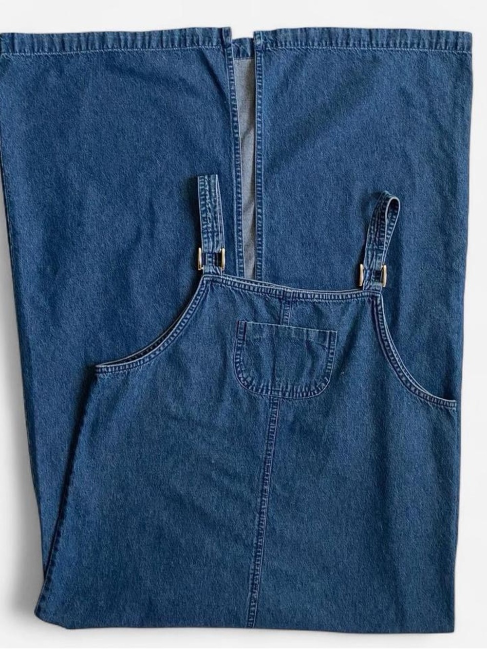 Vintage 90s blue denim jumper maxi dress
